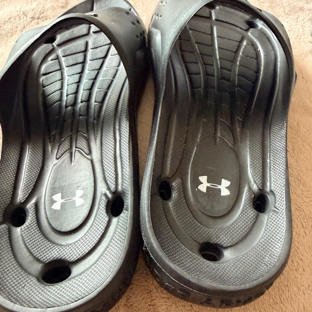 Under Armour Black and Gray Slide Sandals unisex m8 w9 - Picture 5 of 5